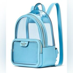 Kate Spade Clare See Through Small Backpack ✨ Blue Agate Multi
